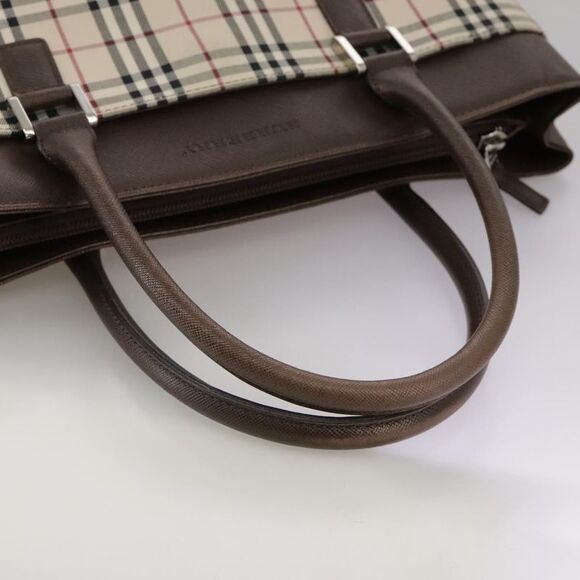 Burberry Nova Check Beige Canvas Tote Bag (Pre-Owned) - Picture 5 of 16